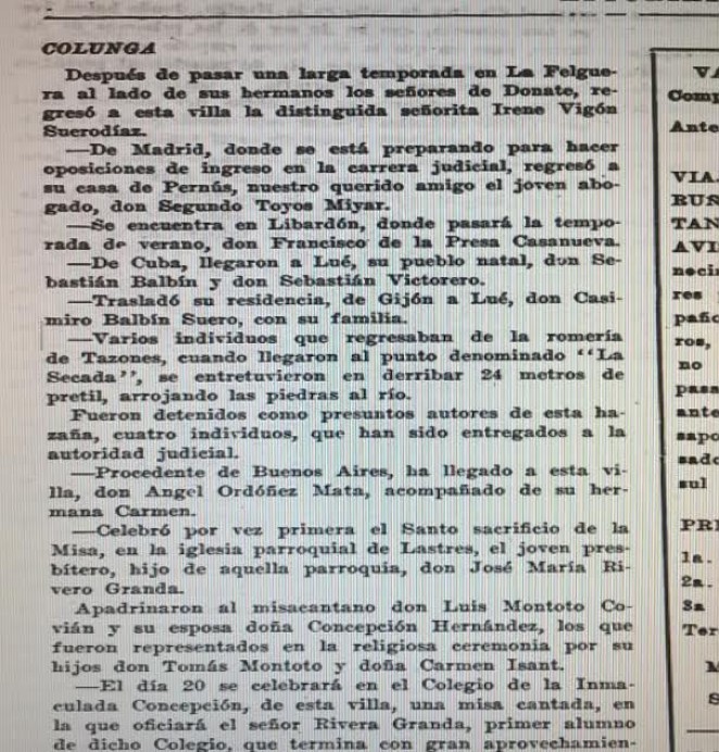 Cotilleos ultramarinos - Concejo de Colunga