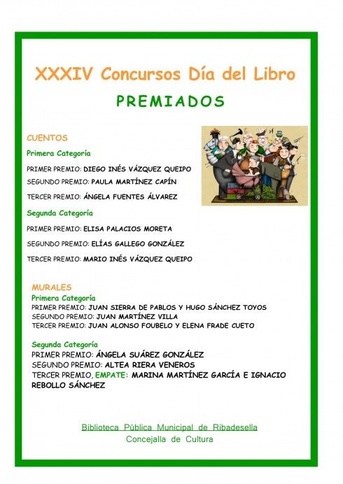 Ayer se fallaron los premios de los XXXIV Concursos del Día del Libro, convocados por la Biblioteca de Ribadesella. - Concejo de Ribadesella