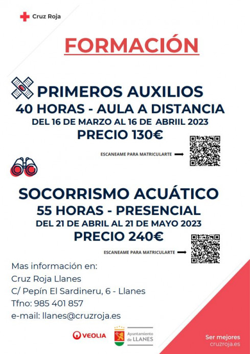 Cursos de Cruz Roja - Concejo de Llanes