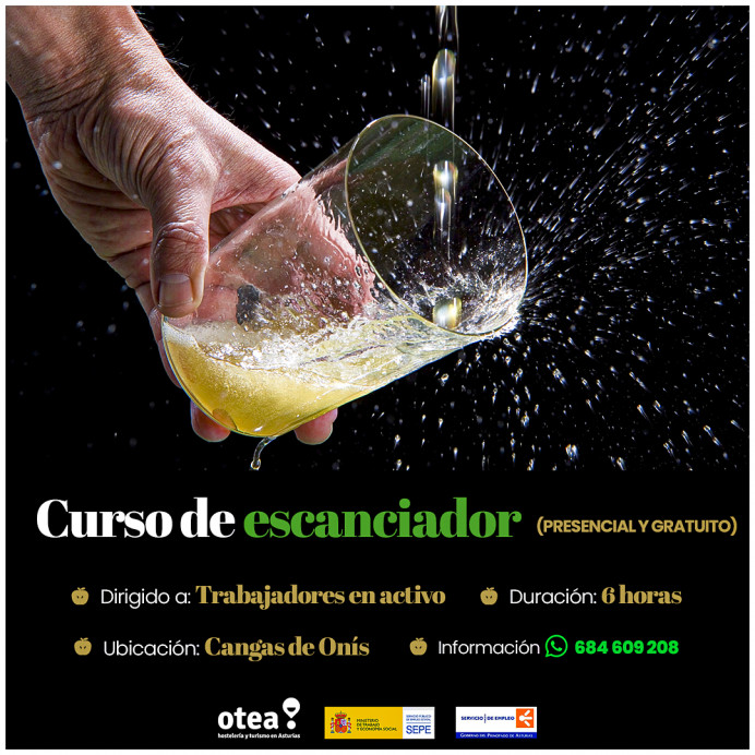 Curso de Escanciador en Cangas de Onís - Concejo de Cangas de Onís
