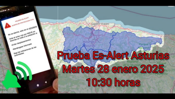 Asturias realizará este martes una prueba de alerta de emergencia a la población mediante mensaje a teléfonos móviles - Asturias