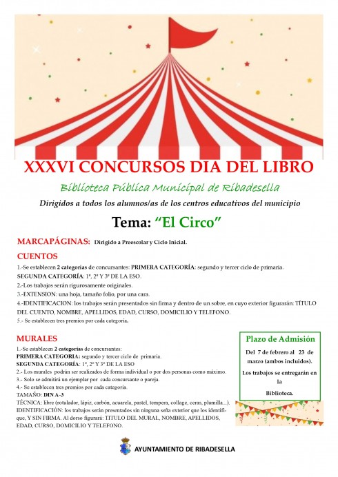 XXXVI Concursos del Día del Libro Ribadesella - Concejo de Ribadesella