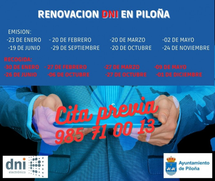 Fechas de renovacion del DNI en Piloña - Concejo de Piloña
