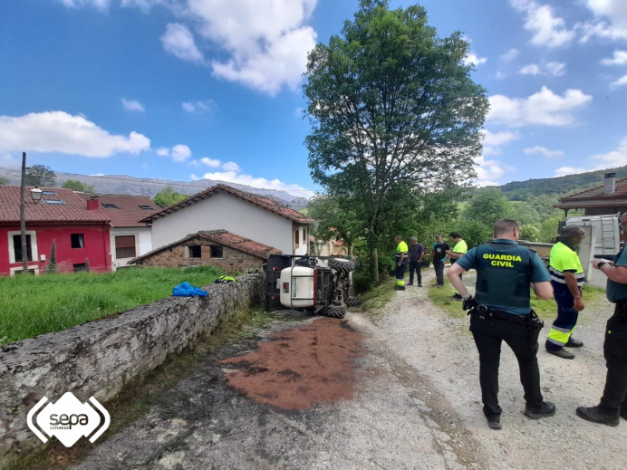 Trabajador municipal herido en Iguanzo, Cabrales - Sucesos