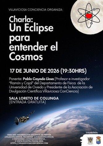 Colunga acogerá una charla divulgativa sobre el eclipse solar de 2026 y su importancia para comprender el cosmos