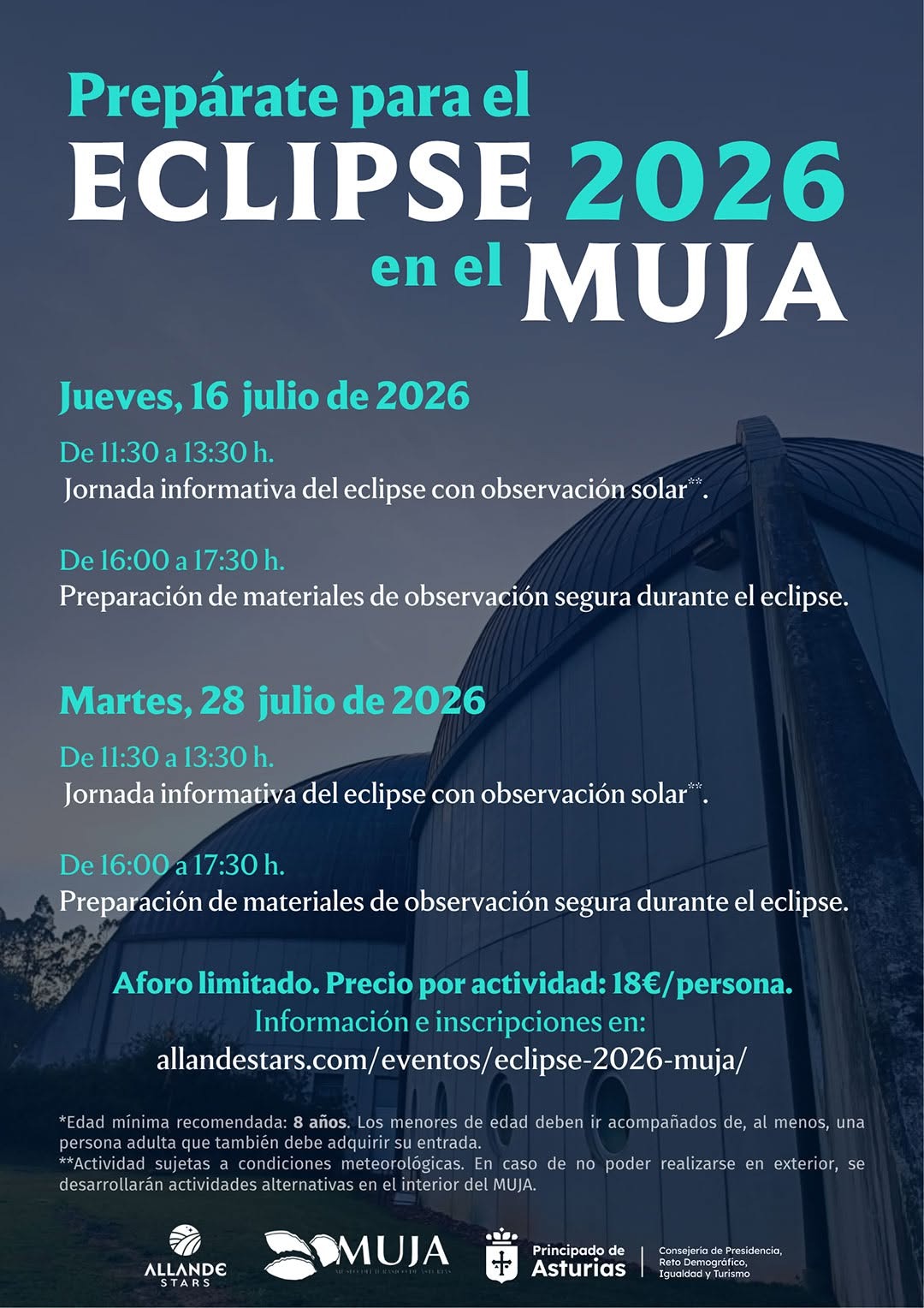 El MUJA organiza dos jornadas para prepararse ante el eclipse de 2026 - Concejo de Colunga