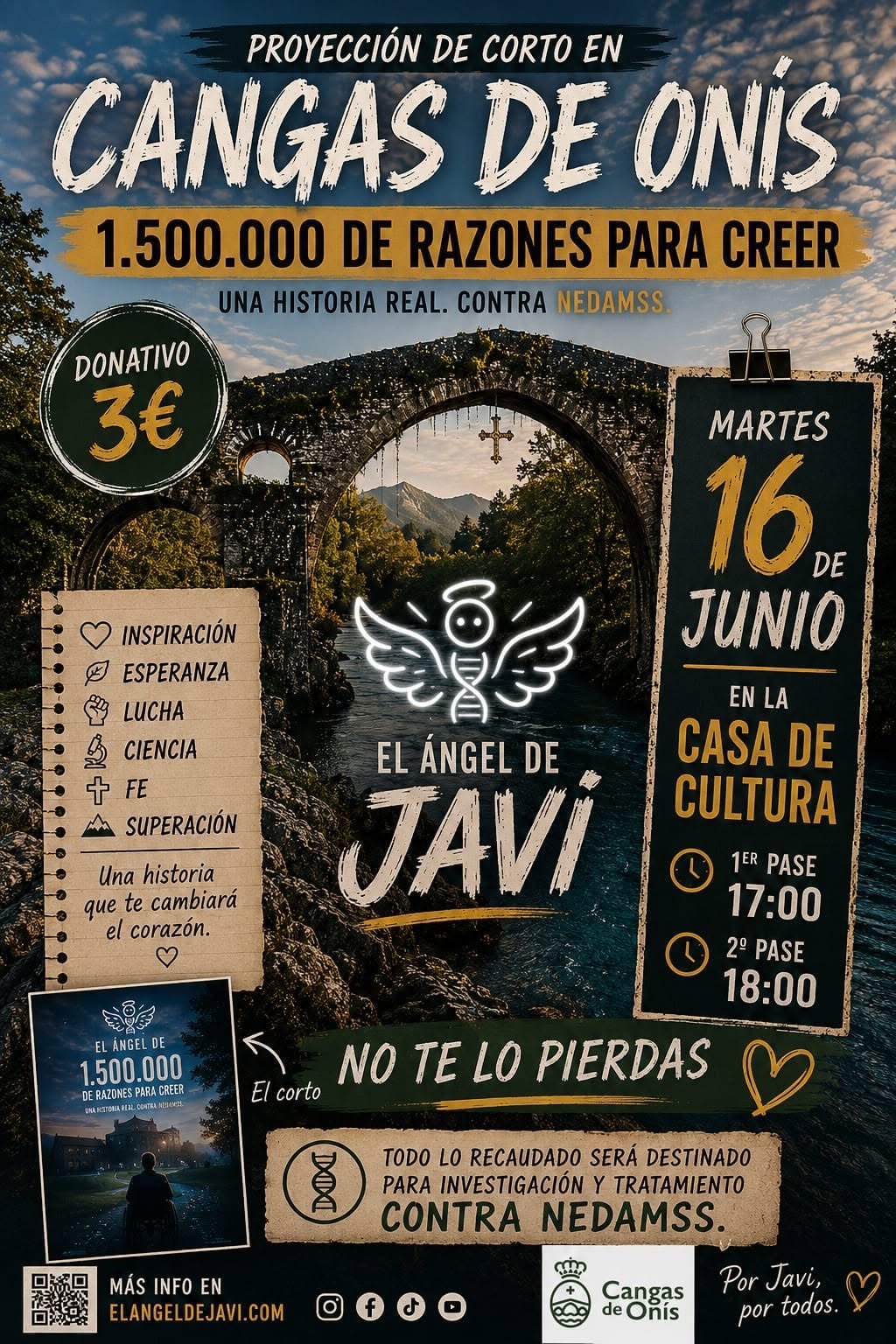 Cangas de Onís acoge hoy la proyección solidaria de "1.500.000 razones para creer" - Concejo de Cangas de Onís