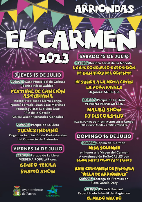 Arriondas celebra sus fiestas de El Carmen este fin de semana - Concejo de Parres