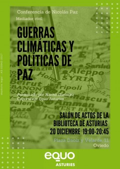 Charla sobre Guerras climáticas y políticas de paz - Política