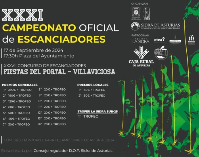 XXXI Campeonato Oficial de Escanciadores en Villaviciosa - Concejo de Villaviciosa