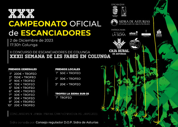 XXX Campeonato oficial de escanciadores y II Concurso de Escanciadores de Colunga - Concejo de Colunga