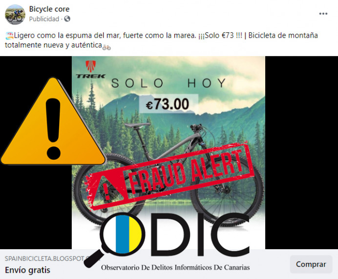 ¡Alerta! Ciberdelincuentes crean falsos anuncios de bicicletas profesionales a bajo coste - Sociedad de la informática