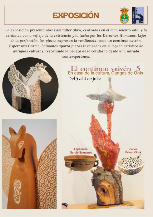 Cangas de Onís acoge El continuo vaivén 5: arte en cerámica que reflexiona sobre la vida y la resiliencia - Concejo de Cangas de Onís