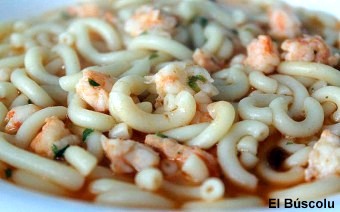 Fideos con gambas - Les recetines