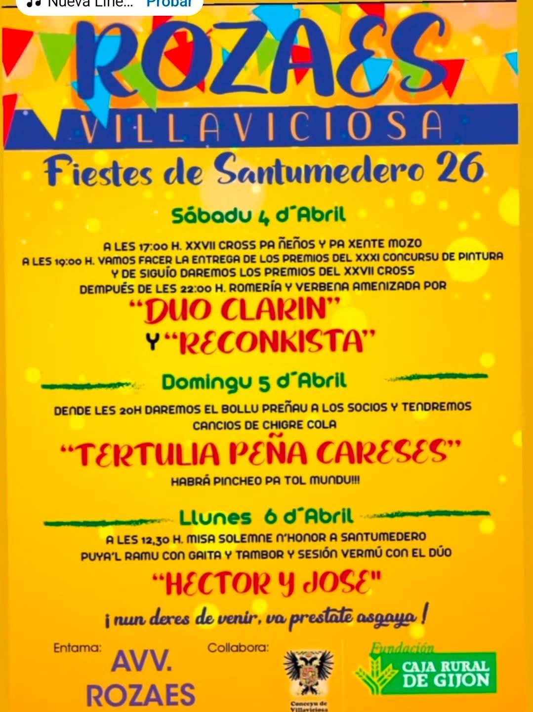 Fiestas de Rozaes 2026 - Concejo de Villaviciosa