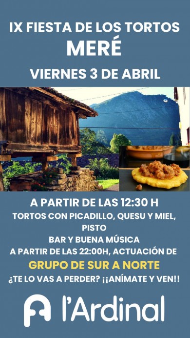 Meré celebra el 3 de abril la IX Fiesta de los Tortos con música y gastronomía tradicional - Concejo de Llanes