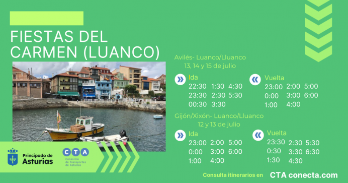 El CTA fletará búhos para el Festival de la Sidra en Nava y las fiestas del Carmen en Luanco/Lluanco - Asturias