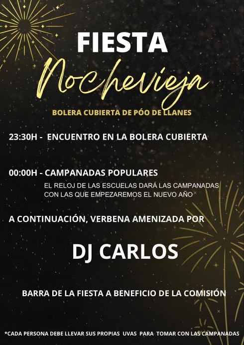 Poo de Llanes celebra la Fiesta de Nochevieja con campanadas y música en directo - Concejo de Llanes
