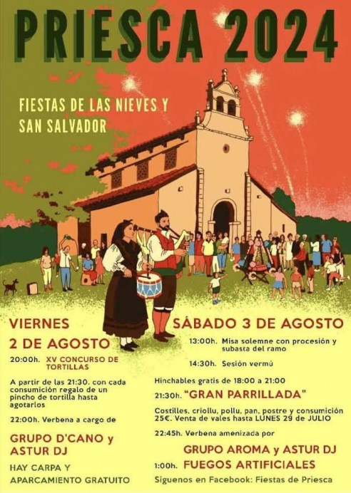 Fiestas de las Nieves y San Salvador en Priesca, Villaviciosa - Concejo de Villaviciosa