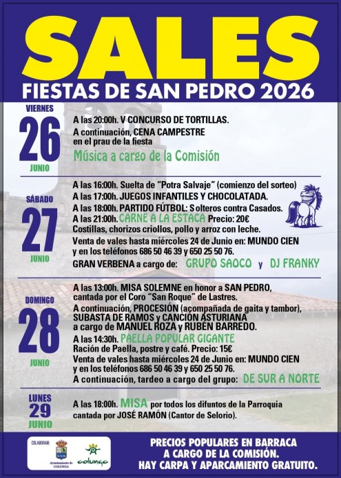 Fiestas de San Pedro 2026 en Sales