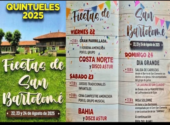 Quintueles celebra las Fiestas de San Bartolomé del 22 al 24 de agosto - Concejo de Villaviciosa