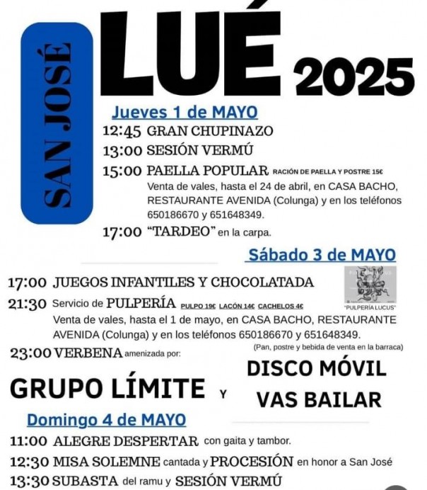 Todo listo en Lué para las Fiestas de San José 2025: tres días de celebración en Colunga - Concejo de Colunga