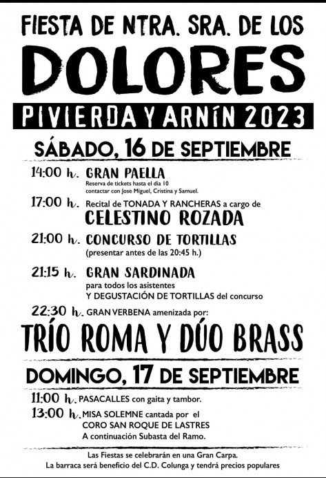 Fiestas de la Dolorosa 2023 en Pivierda - Colunga - Concejo de Colunga