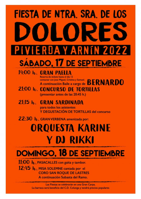 Fiestas de Nuestra Señora de los Dolores en Pivierda - Concejo de Colunga