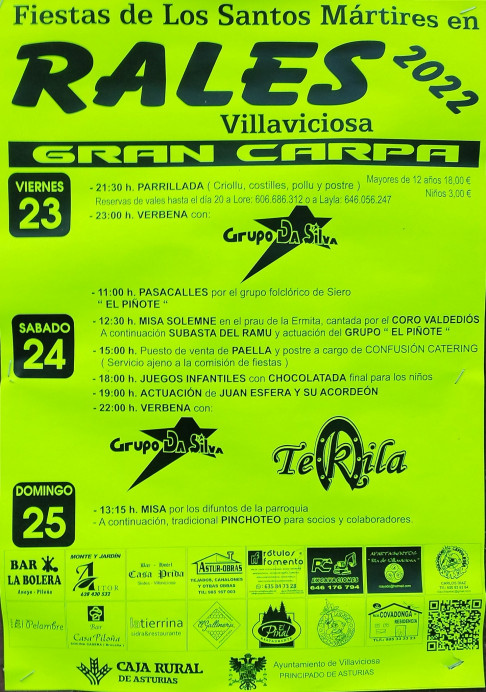 Fiestas de Rales 2022 - Concejo de Villaviciosa