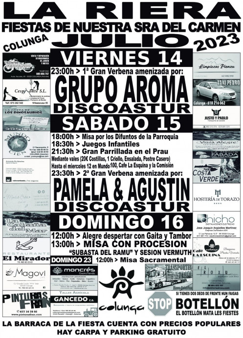 Fiestas de El Carmen 2023 en La Riera, Colunga - Concejo de Colunga