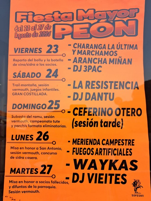Fiestas de Peón 2024 - Concejo de Villaviciosa