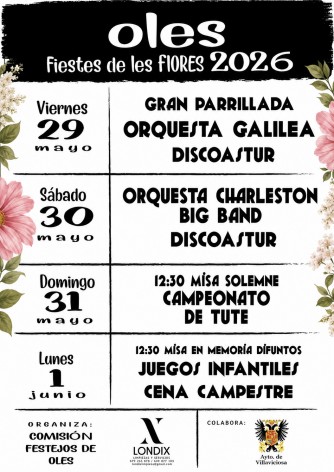 Les Fiestes de les Flores de Oles regresan con cuatro días de celebraciones y verbenas