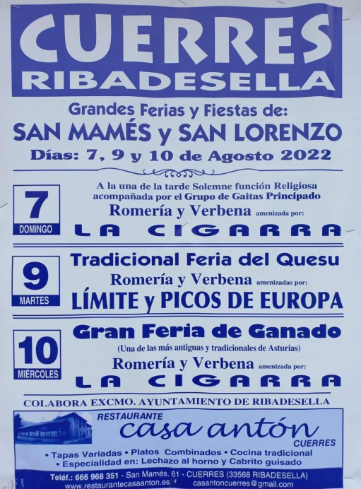 Fiestes de Cuerres 2022 - Concejo de Ribadesella