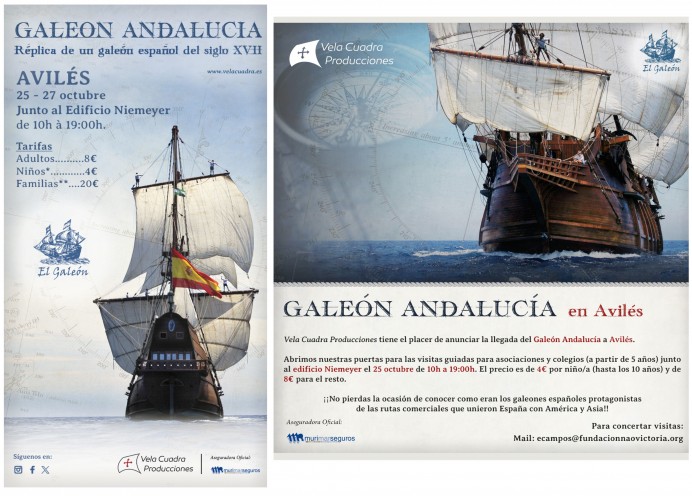 El Galeón Andalucía atraca en Avilés: Recorrido histórico disponible del 25 al 27 de octubre - Sociedad y Cultura