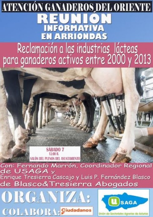 Usaga y Cs informan a los ganaderos del oriente sobre cómo reclamar indemnizaciones a las industrias lácteas - Concejo de Parres