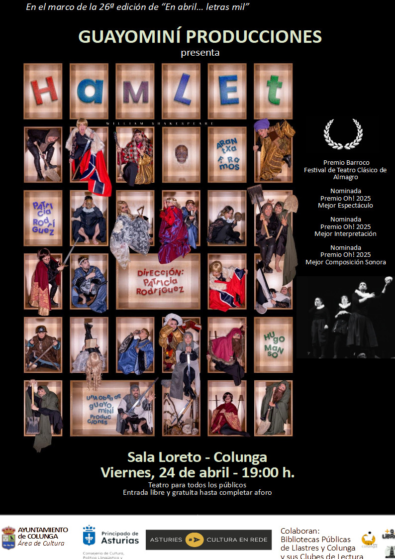 "Hamlet" llega a Colunga con una premiada versión teatral dentro del circuito Asturies, Cultura en Rede - Concejo de Colunga