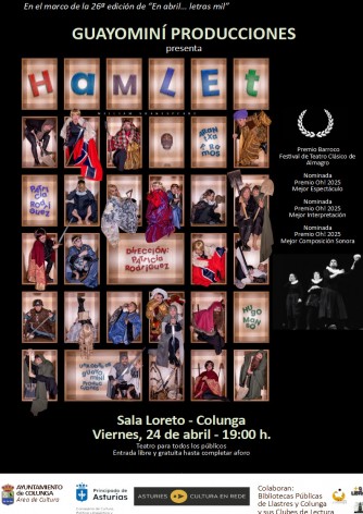 "Hamlet" llega a Colunga con una premiada versión teatral dentro del circuito Asturies, Cultura en Rede - Concejo de Colunga