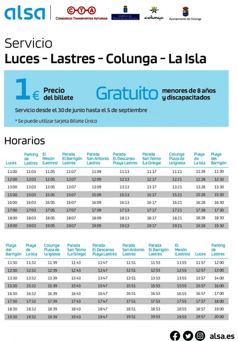 Vuelve el autobusín a Colunga - Concejo de Colunga