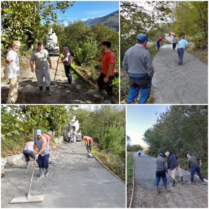 El Ayuntamiento de Llanes y los ganaderos de Caldueñu completan el hormigonado de caminos en el valle - Concejo de Llanes