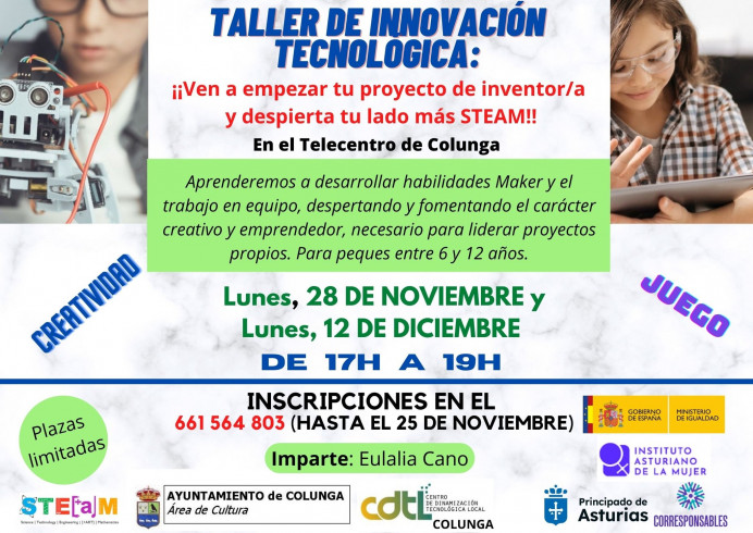 2 sesiones del Taller de innovación tecnológica en Colunga - Concejo de Colunga