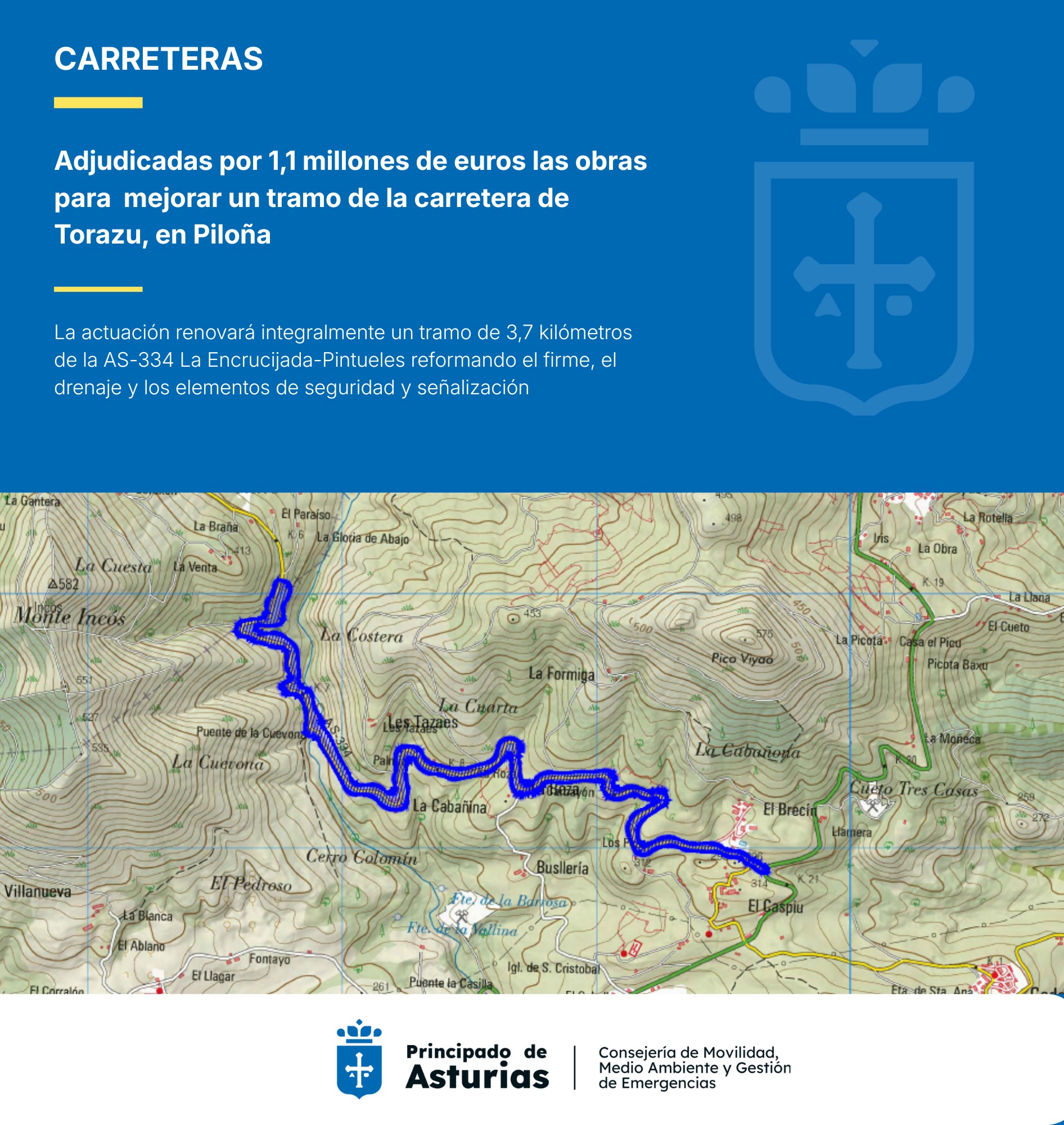 La carretera de Torazu contará con una inversión de más de un millón para mejorar su estado en Piloña - Concejo de Piloña