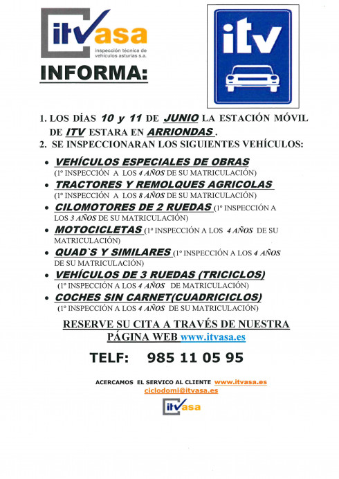 Itv movil en Parres - Concejo de Parres