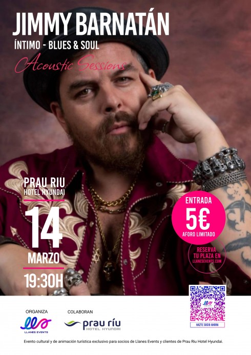 Jimmy Barnatán actuará por primera vez en Llanes con un concierto íntimo de blues y soul en Prau Riu Hotel Hyundai - Concejo de Llanes