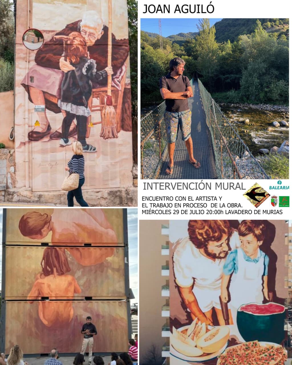 Joán Aguiló pintará un mural en Murias durante su residencia artística en La Volandrina de Aller - Sociedad y Cultura