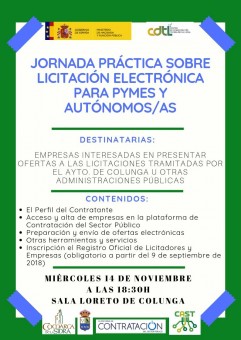 JORNADA PRÁCTICA SOBRE LICITACION ELECTRÓNICA PARA PYMES Y AUTÓNOMOS - CDTL - Telecentro