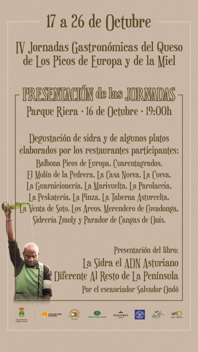 Cangas de Onís presenta las IV Jornadas Gastronómicas del Queso de los Picos de Europa y la Miel - Concejo de Cangas de Onís