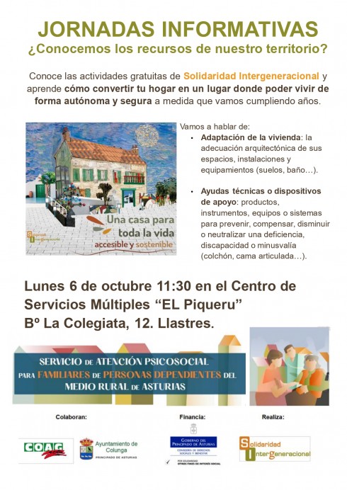 Jornadas informativas en Llastres: recursos para una vida autónoma y segura en el hogar - Concejo de Colunga