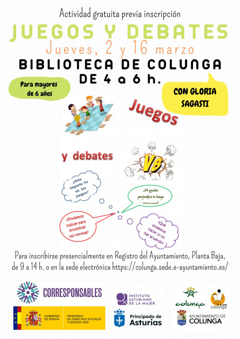 Taller de Juegos y Debates, con Gloria Sagasti, en Colunga - Concejo de Colunga