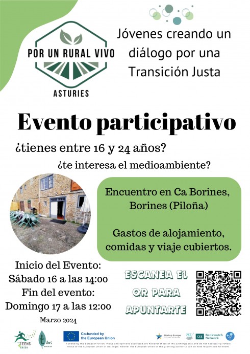 Asociación Tilos Asturias busca jóvenes de 16 a 24 años para participar en un encuentro sobre medioambiente y Transición Justa en Piloña - Concejo de Piloña