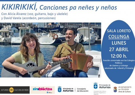 Colunga acoge el espectáculo infantil Kikirikikí dentro del programa Cultura en Rede